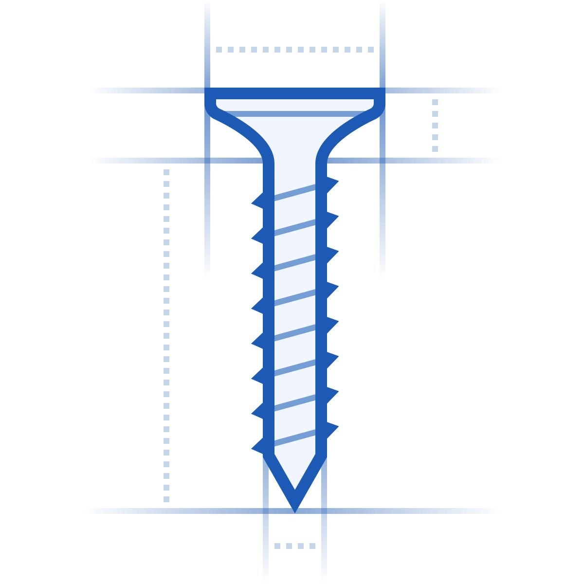 blueprint style wood screw icon