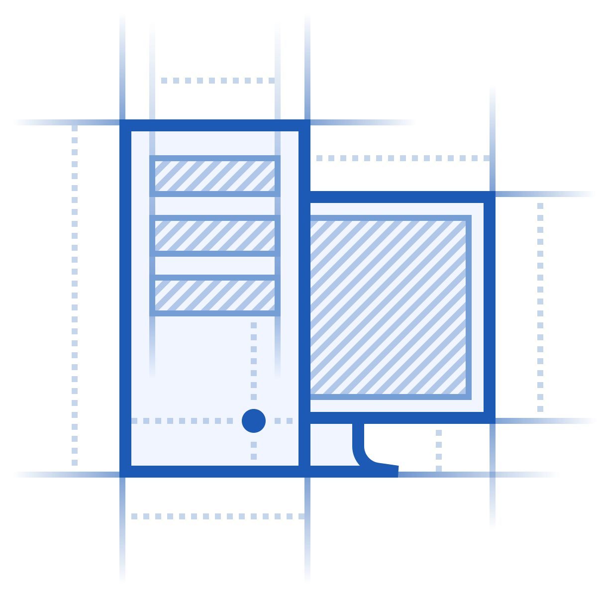 blueprint style workstation icon