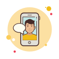 Man in Yellow Shirt Messaging icon