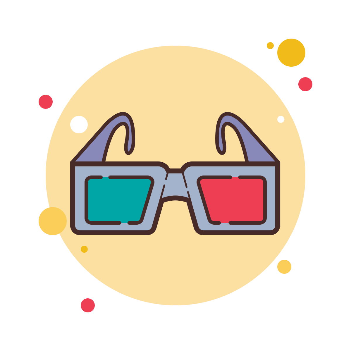bubbles style 3d glasses icon