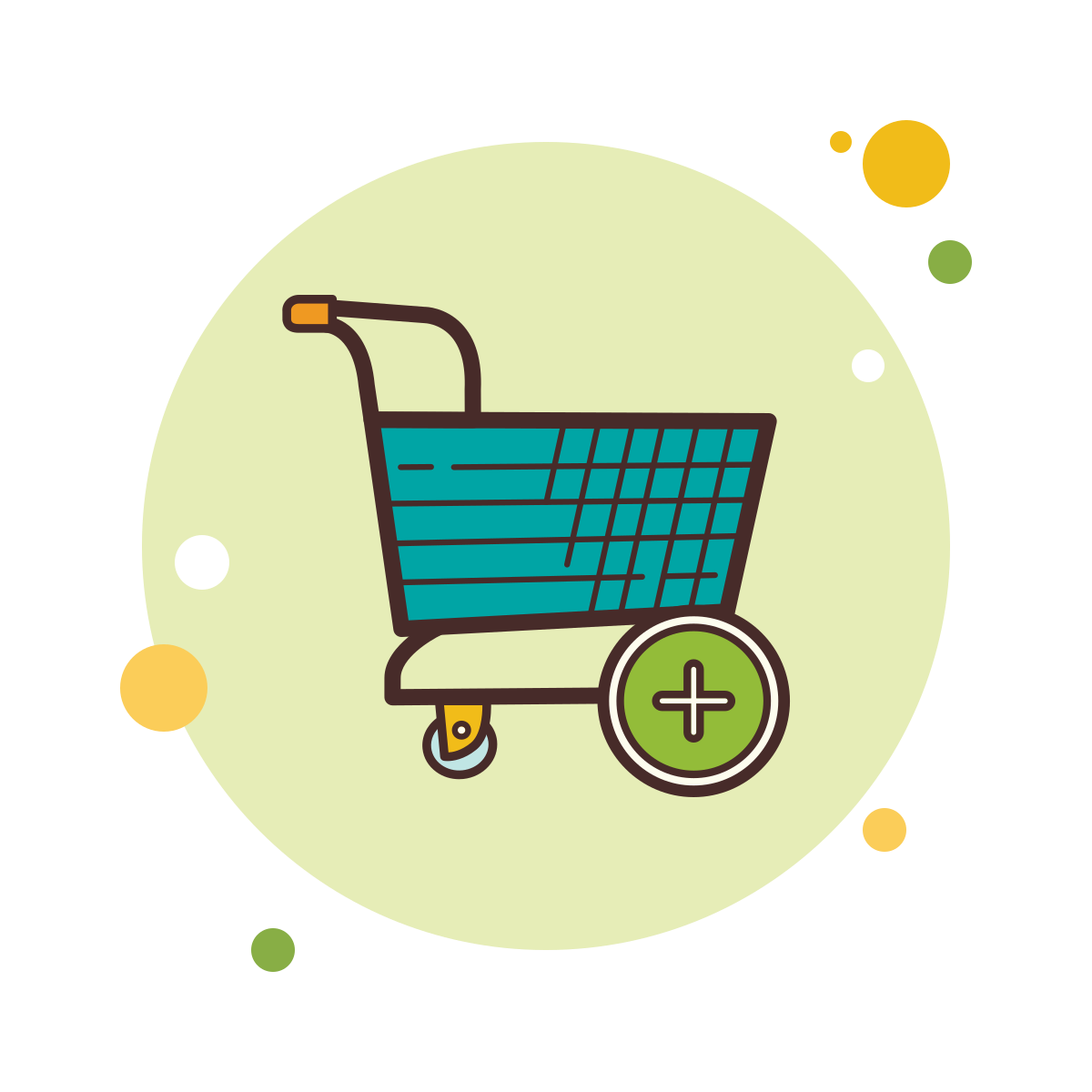 bubbles style add shopping cart icon