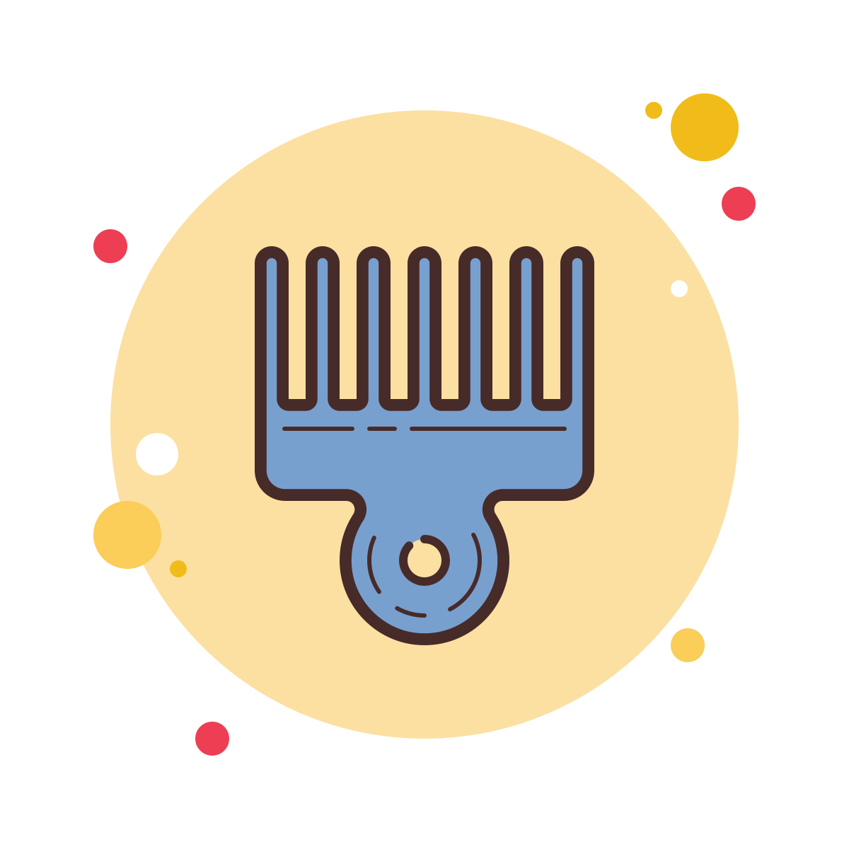 bubbles style afro pick icon
