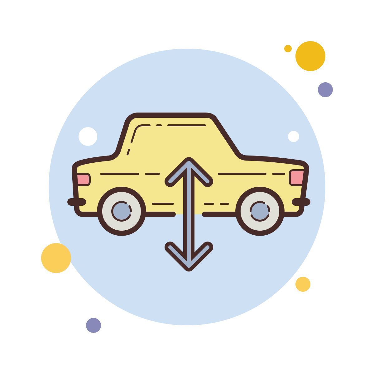 bubbles style avviso di sospensione pneumatica icon