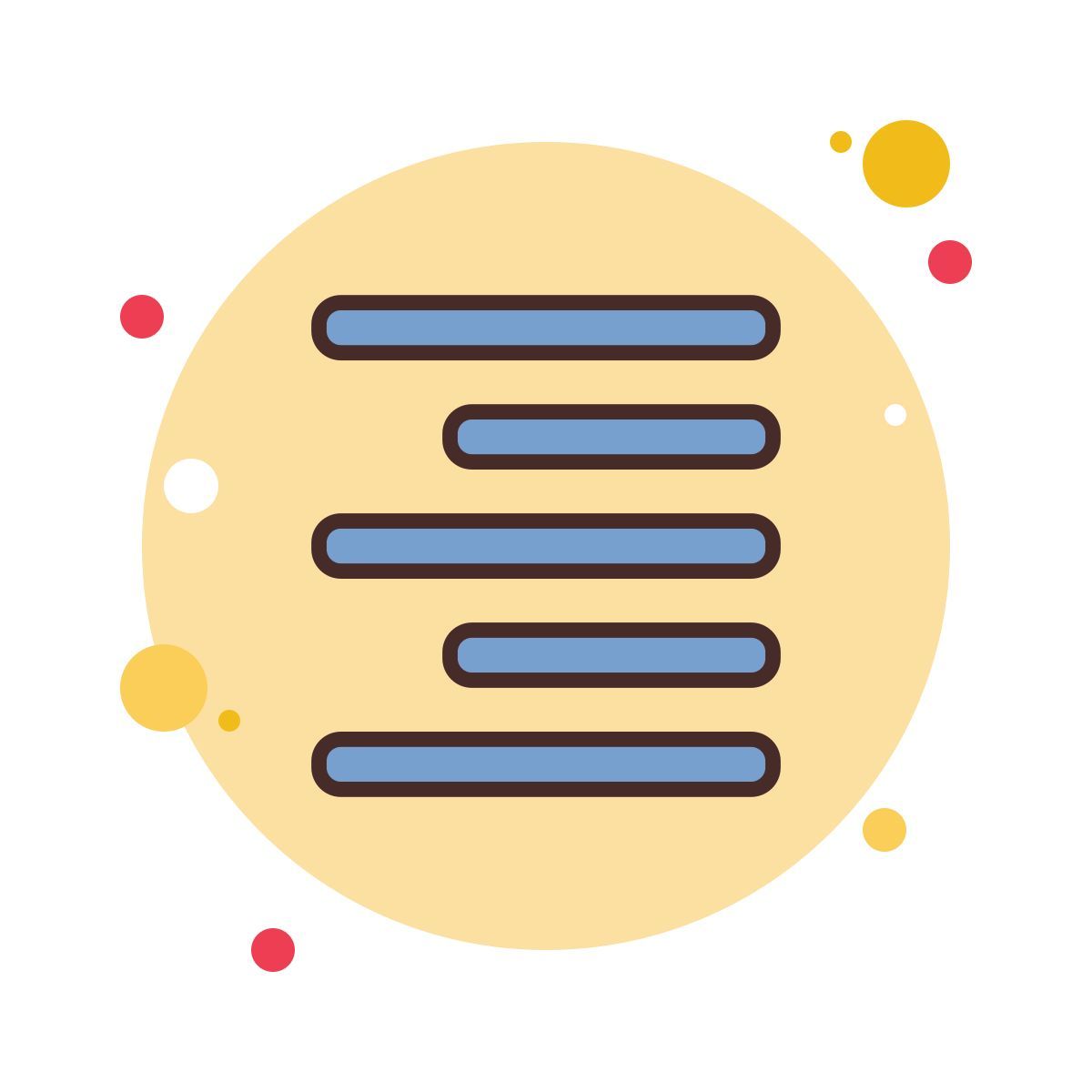 bubbles style allinea a destra icon