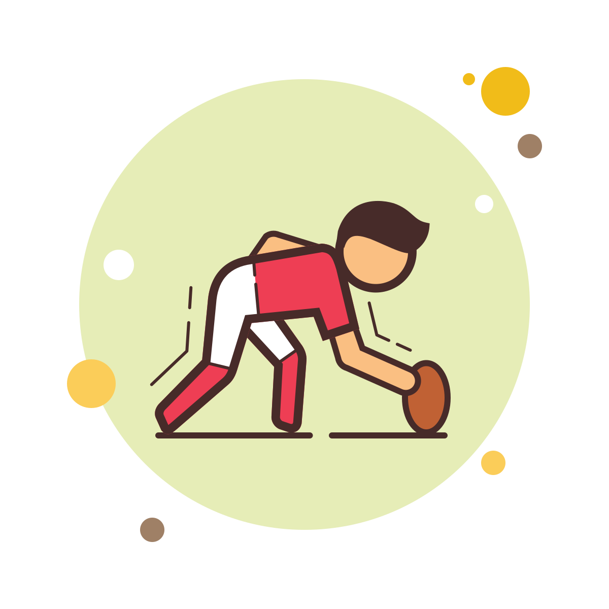 bubbles style american football player icon