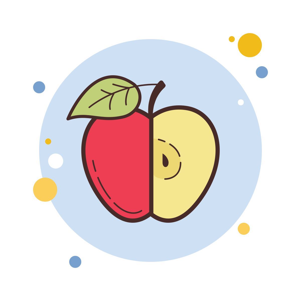 bubbles style apple fruit icon