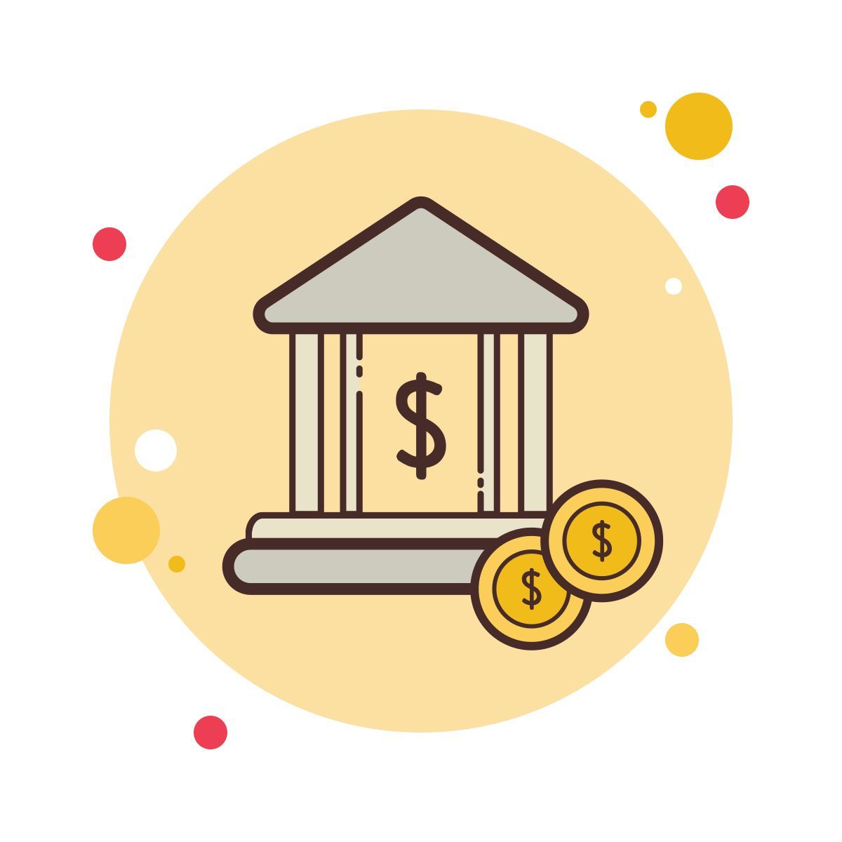 bubbles style bâtiment de banque icon