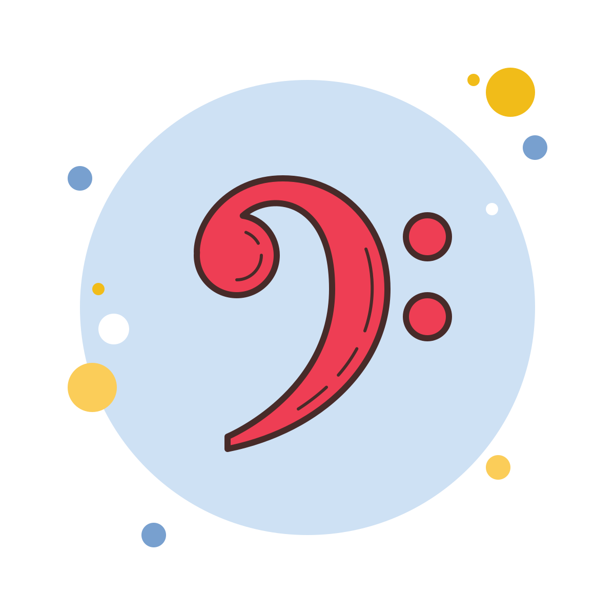 bubbles style bass clef icon