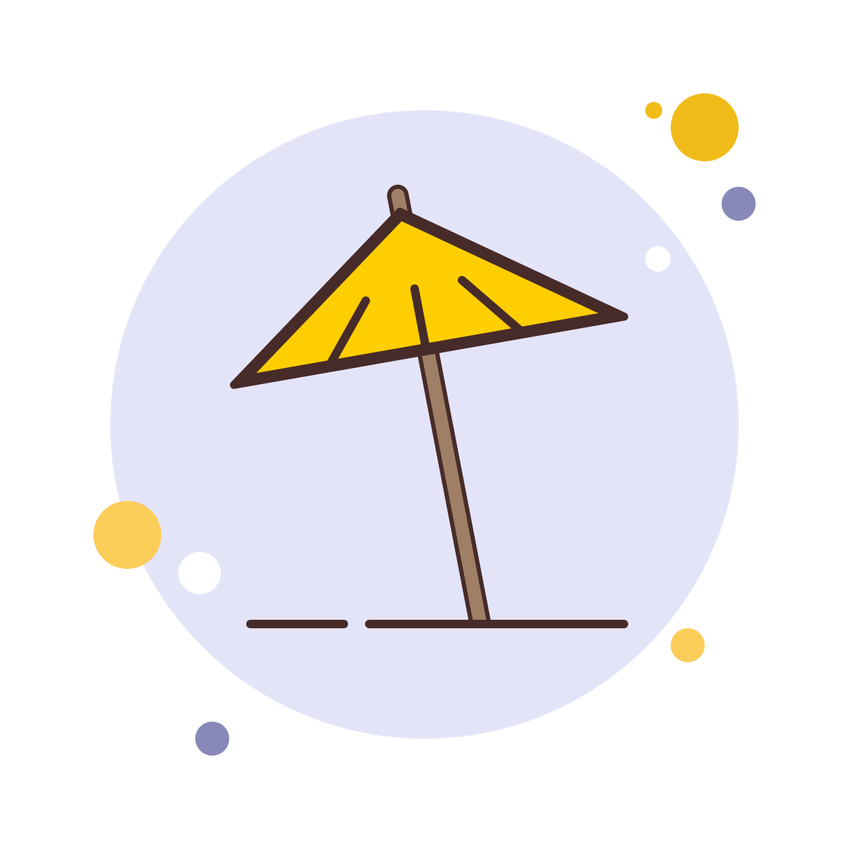 bubbles style beach umbrella icon