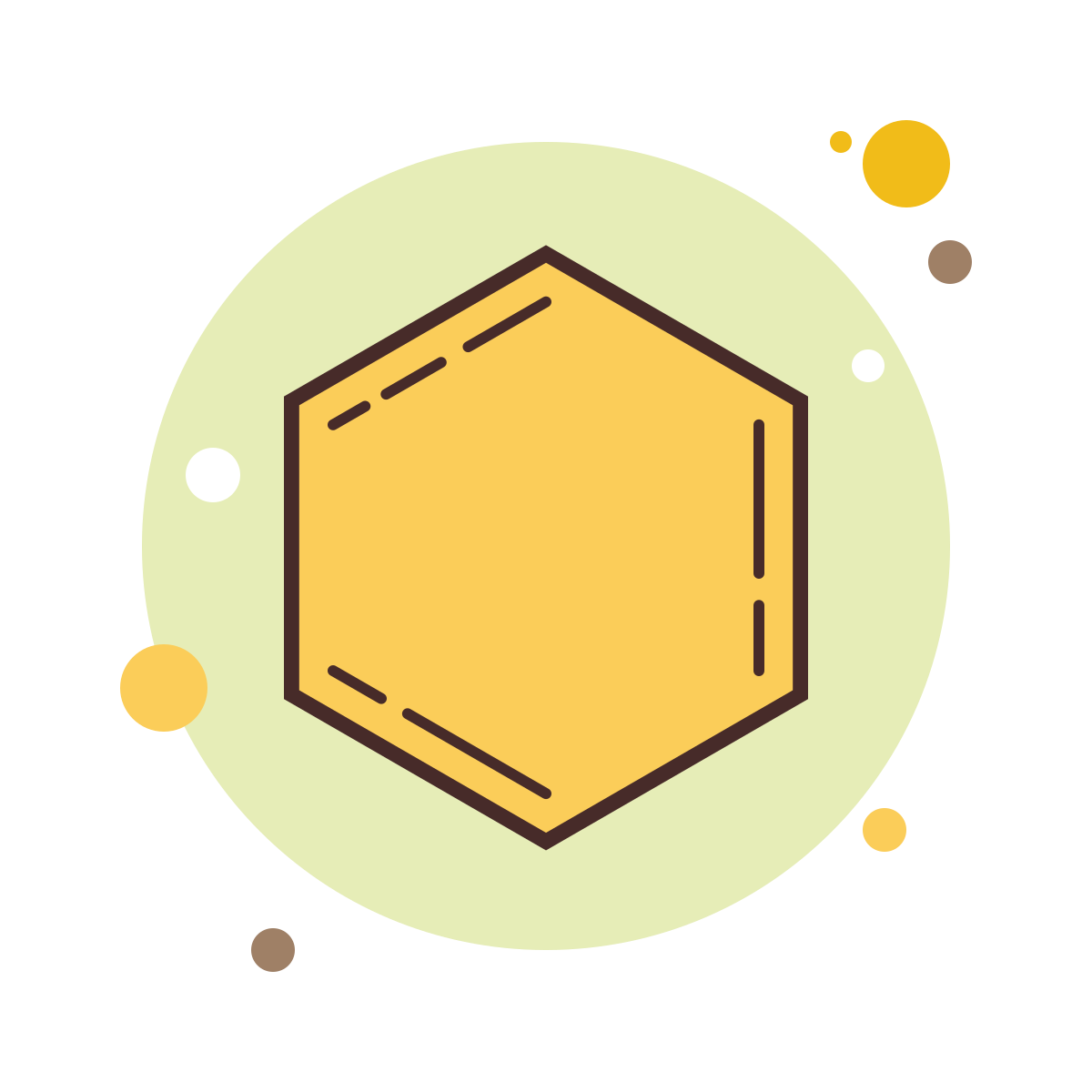 bubbles style benzene ring icon