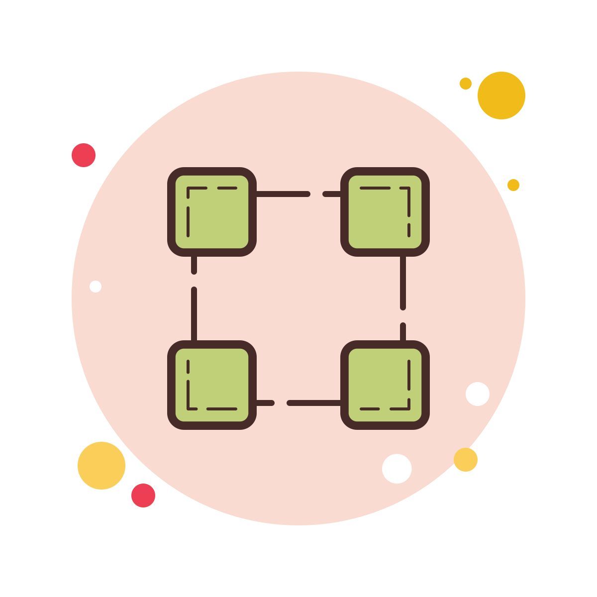 bubbles style blockchain technology icon