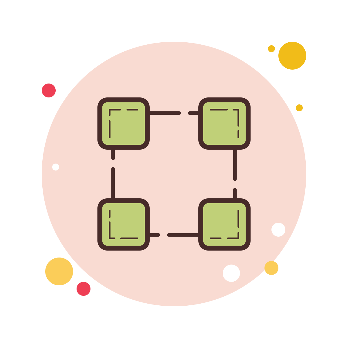 bubbles style blockchain technology icon