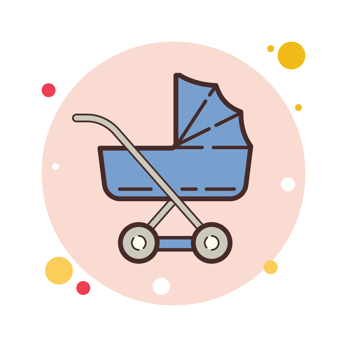 bubbles style boy stroller icon