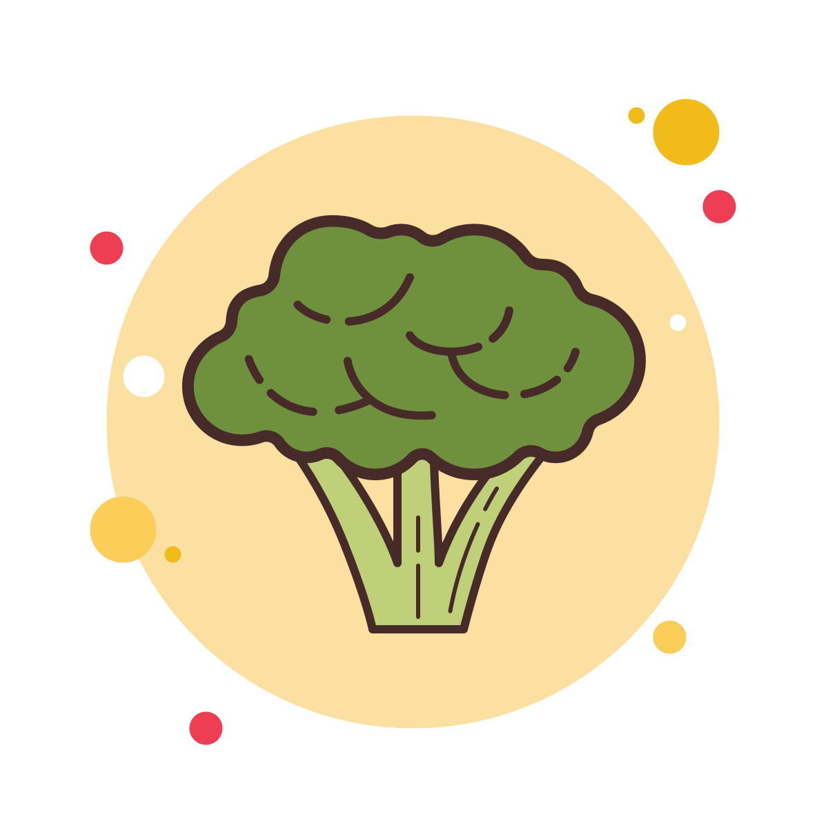 bubbles style broccoli icon