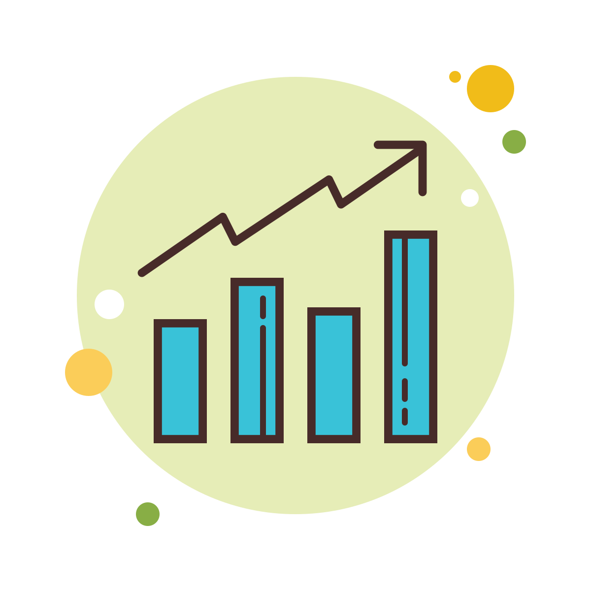 bubbles style bullish icon