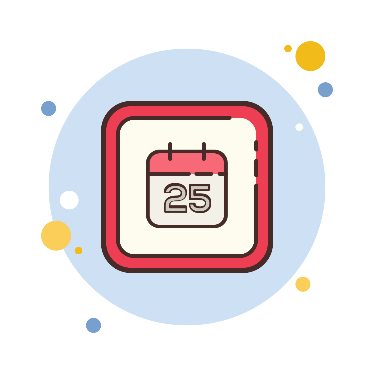 bubbles style calendar icon