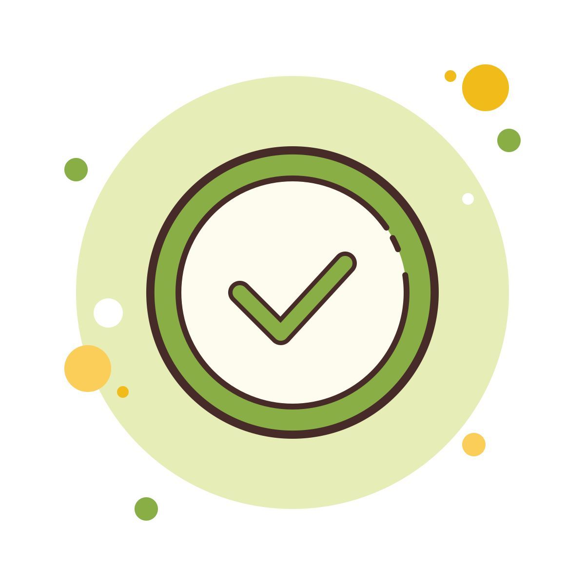 bubbles style checkmark icon