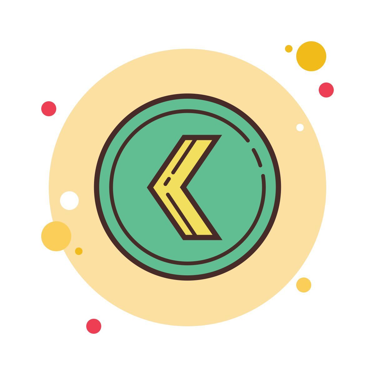 bubbles style segno a v a sinsitra icon