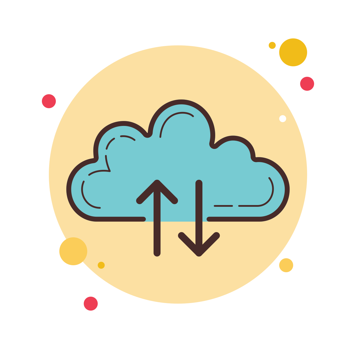 bubbles style cloud backup restore icon