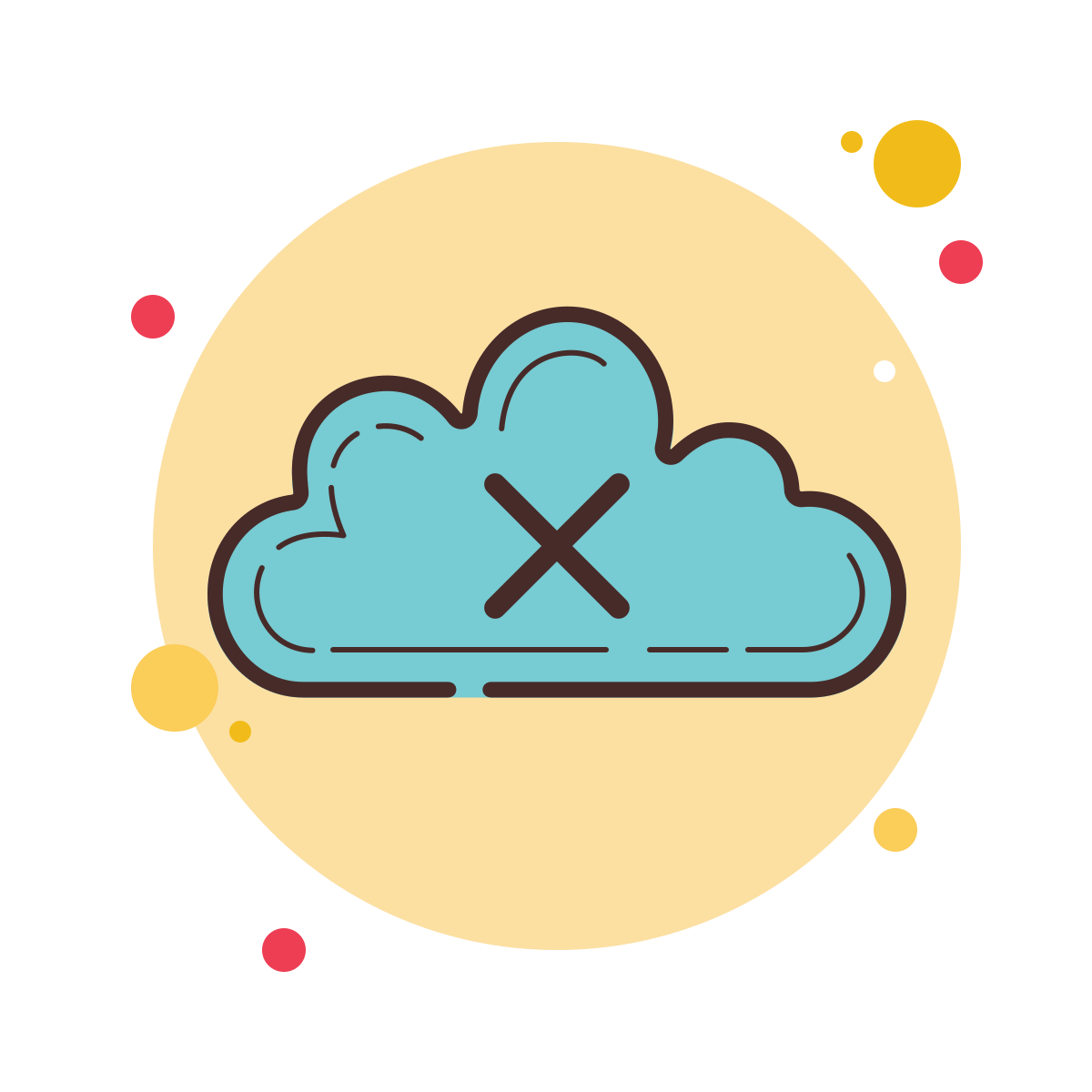 bubbles style cloud cross icon