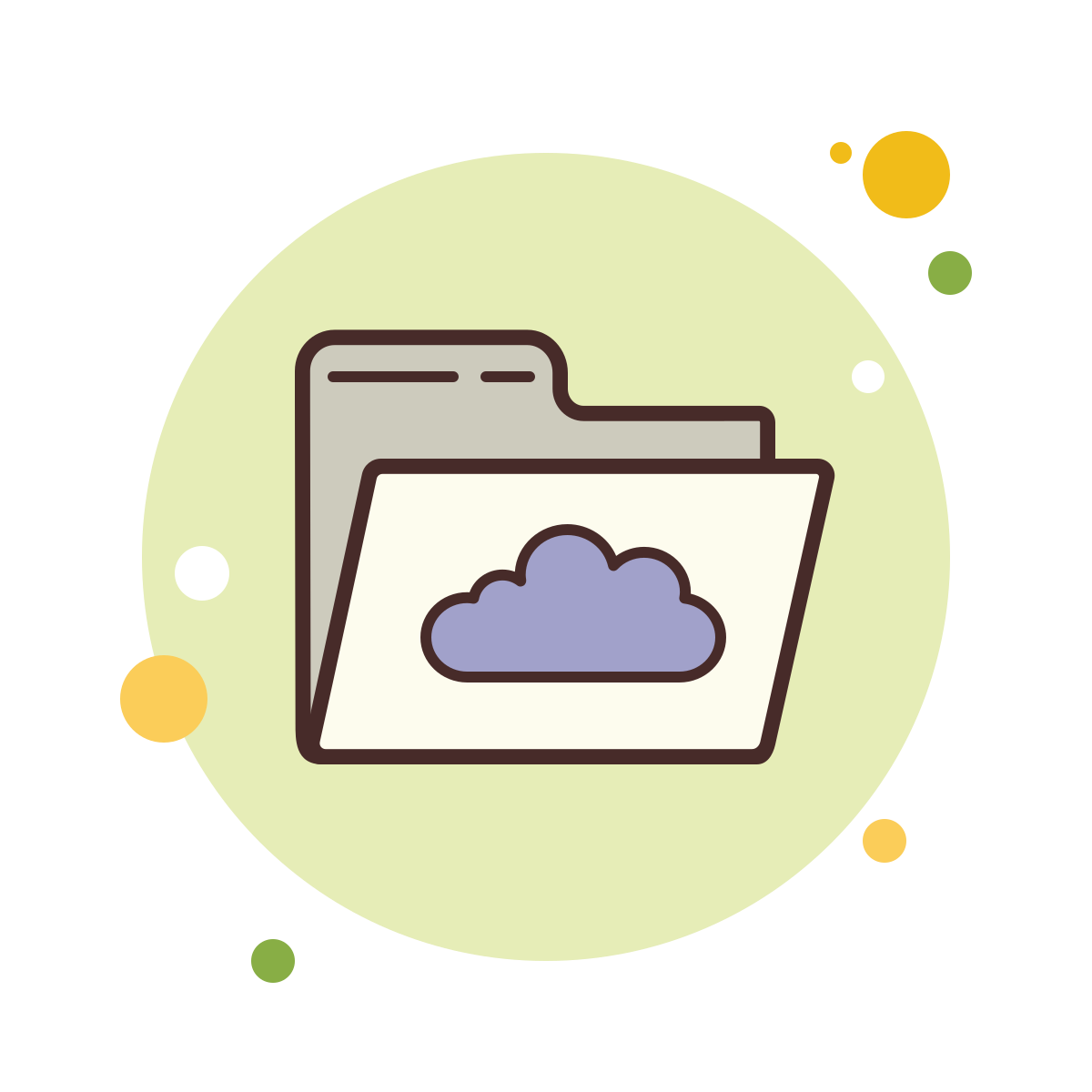 bubbles style cloud folder icon