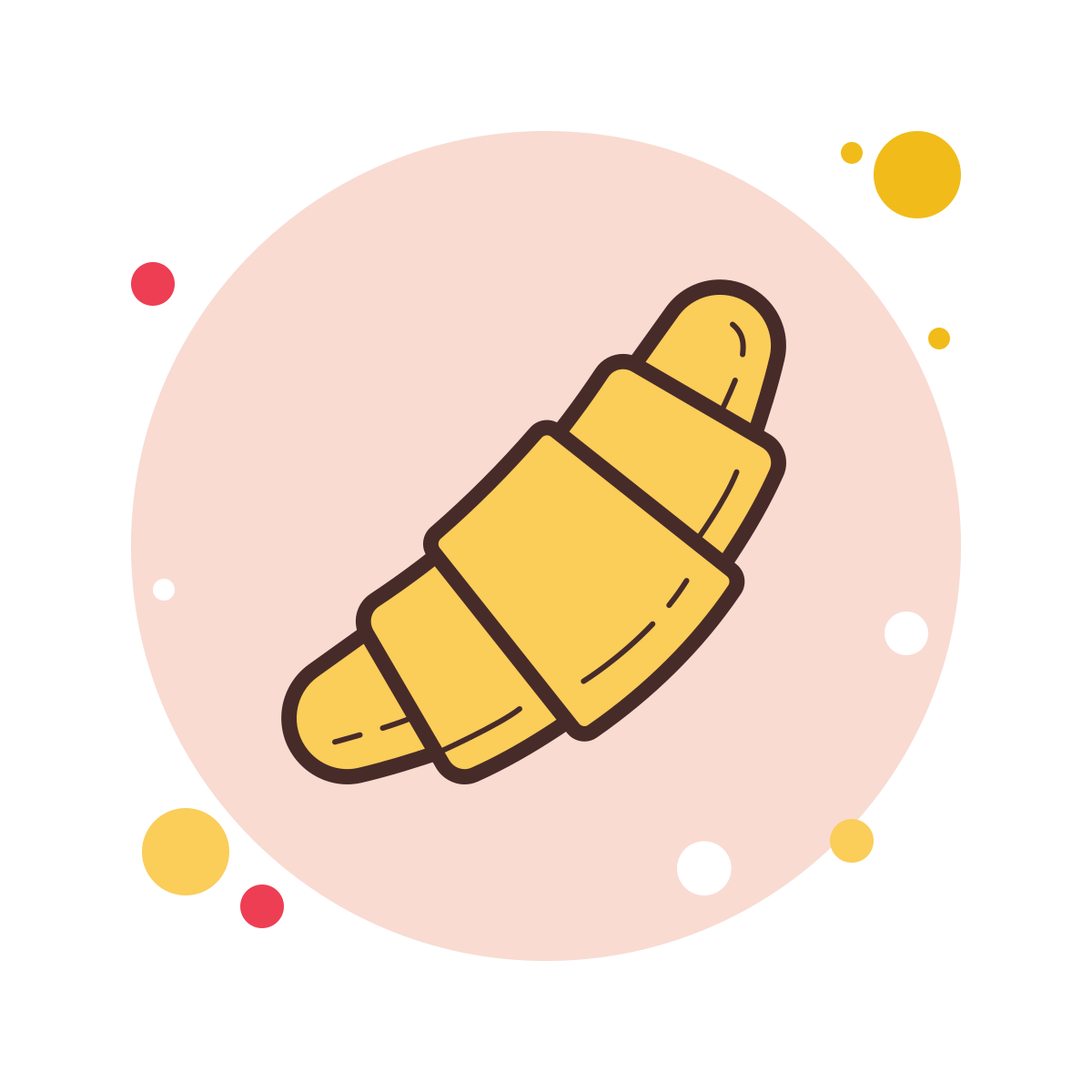 bubbles style croissant icon
