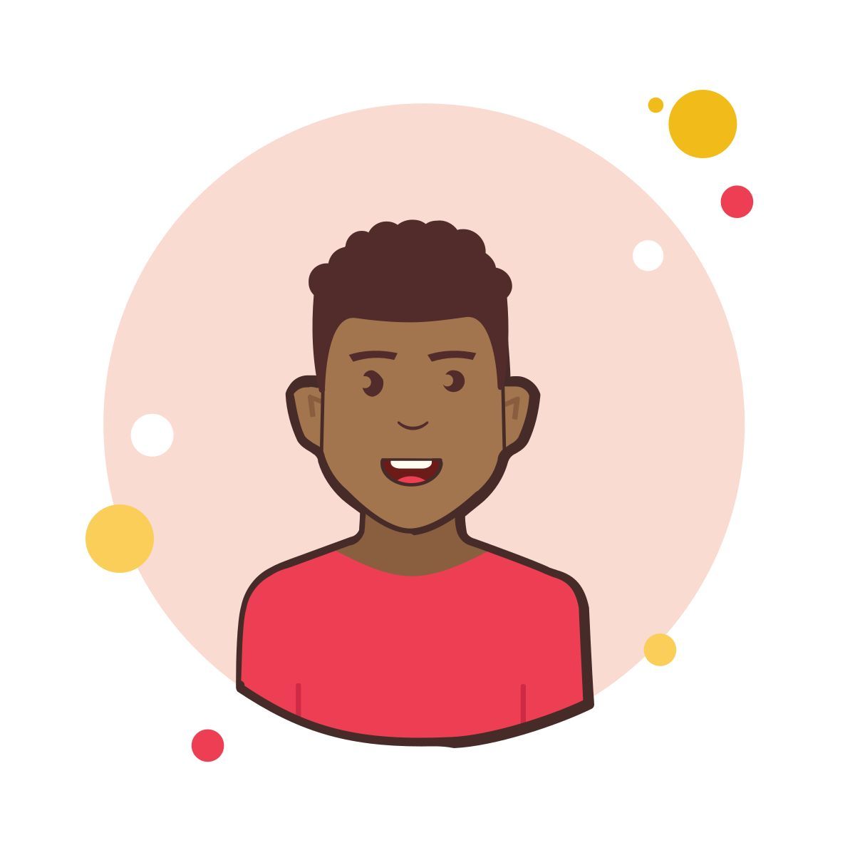 bubbles style curly hair mann im roten hemd icon