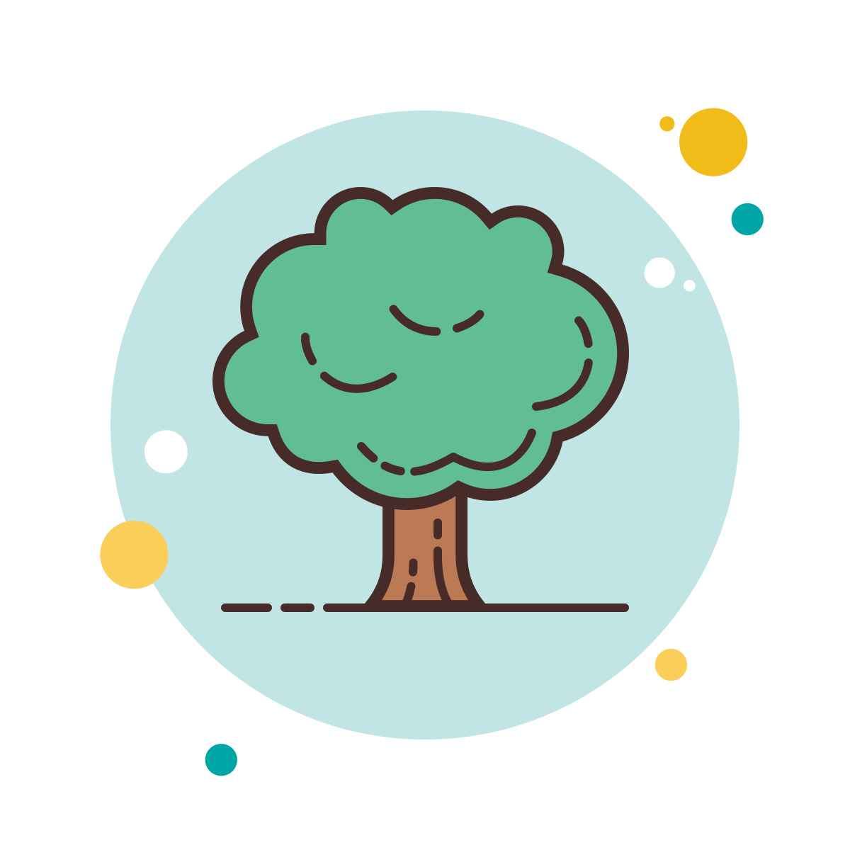 bubbles style deciduous tree icon