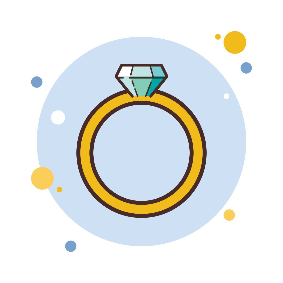 bubbles style 다이아몬드 반지 icon