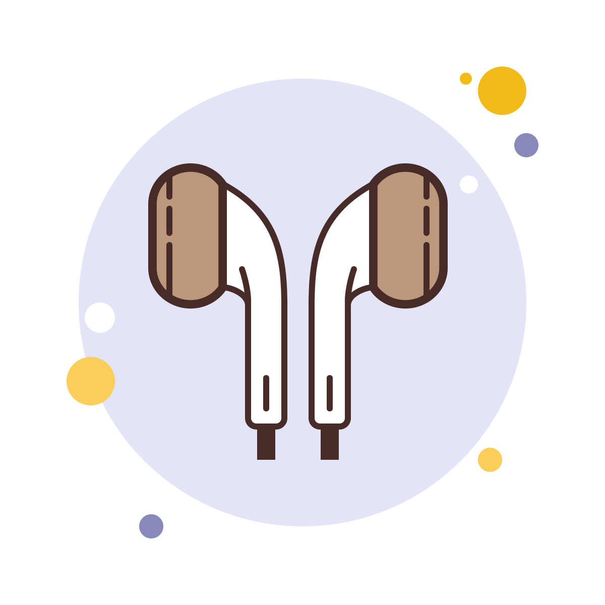 bubbles style earbud headphones icon