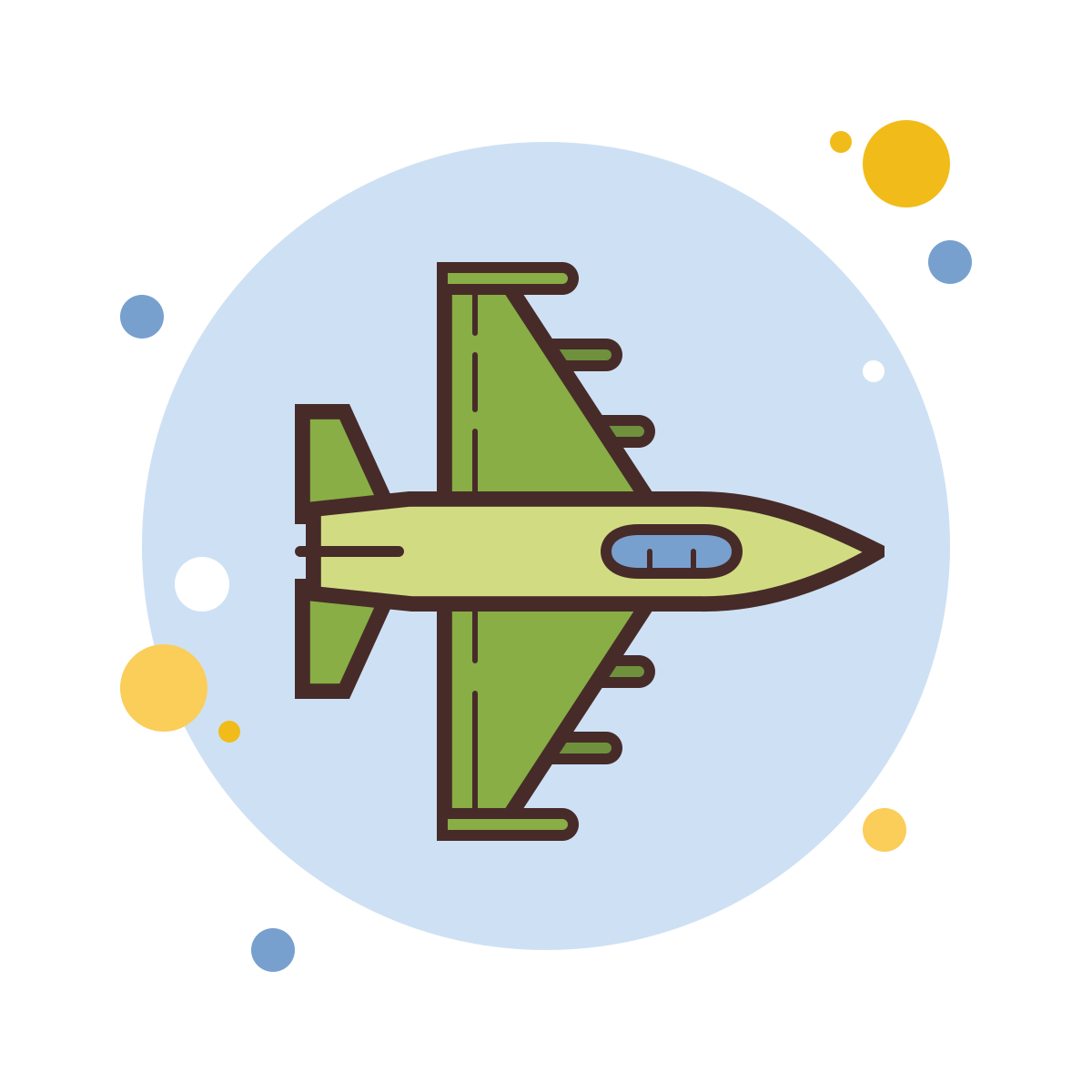 bubbles style fighter jet icon
