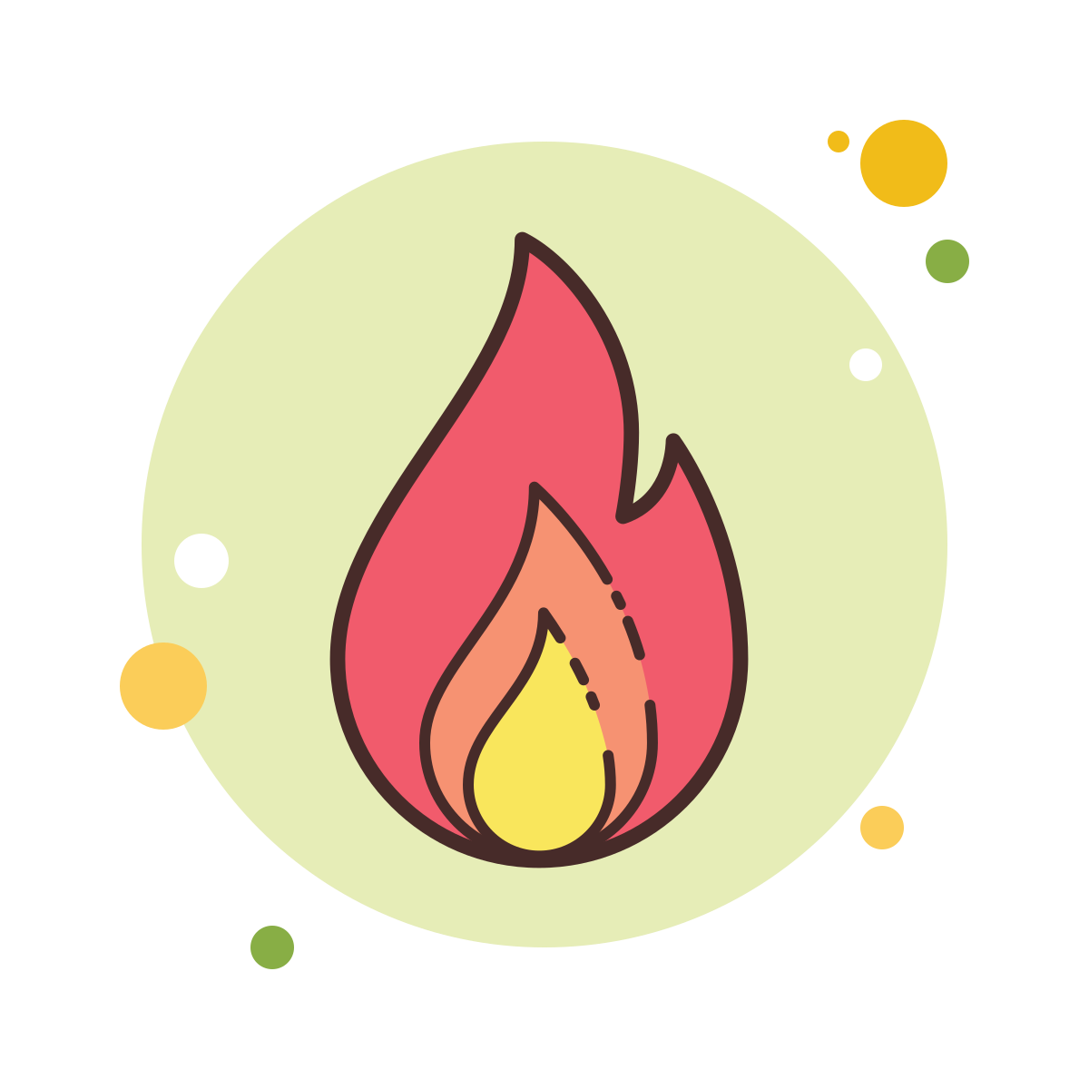 bubbles style fire element icon