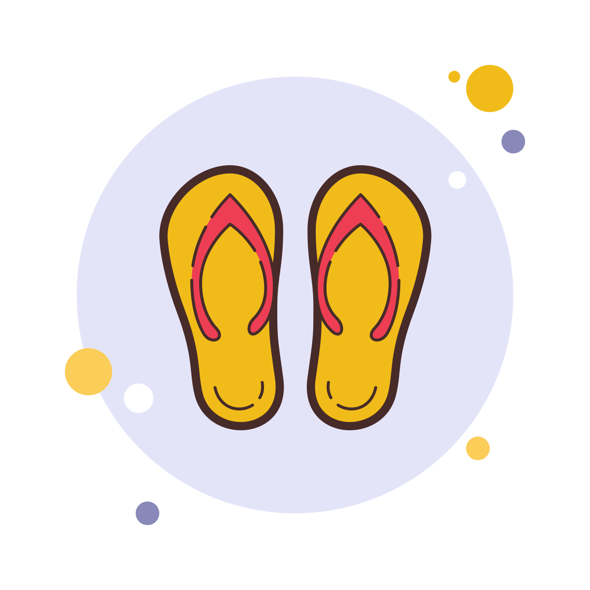 bubbles style flip flops icon