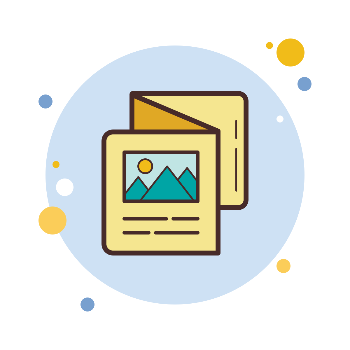 bubbles style folded booklet icon