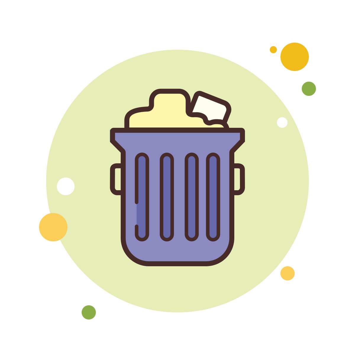 bubbles style full trash icon