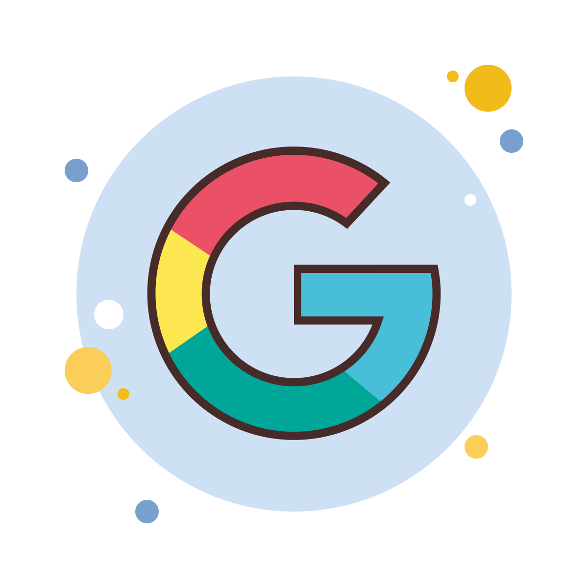 bubbles style google logo icon