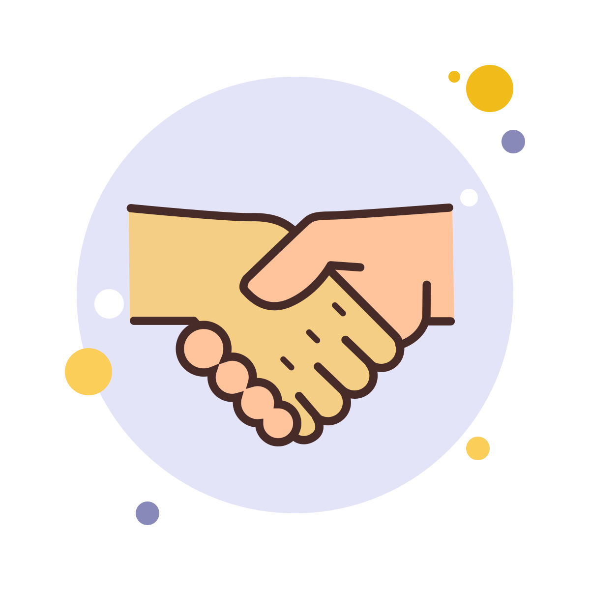 bubbles style handshake icon