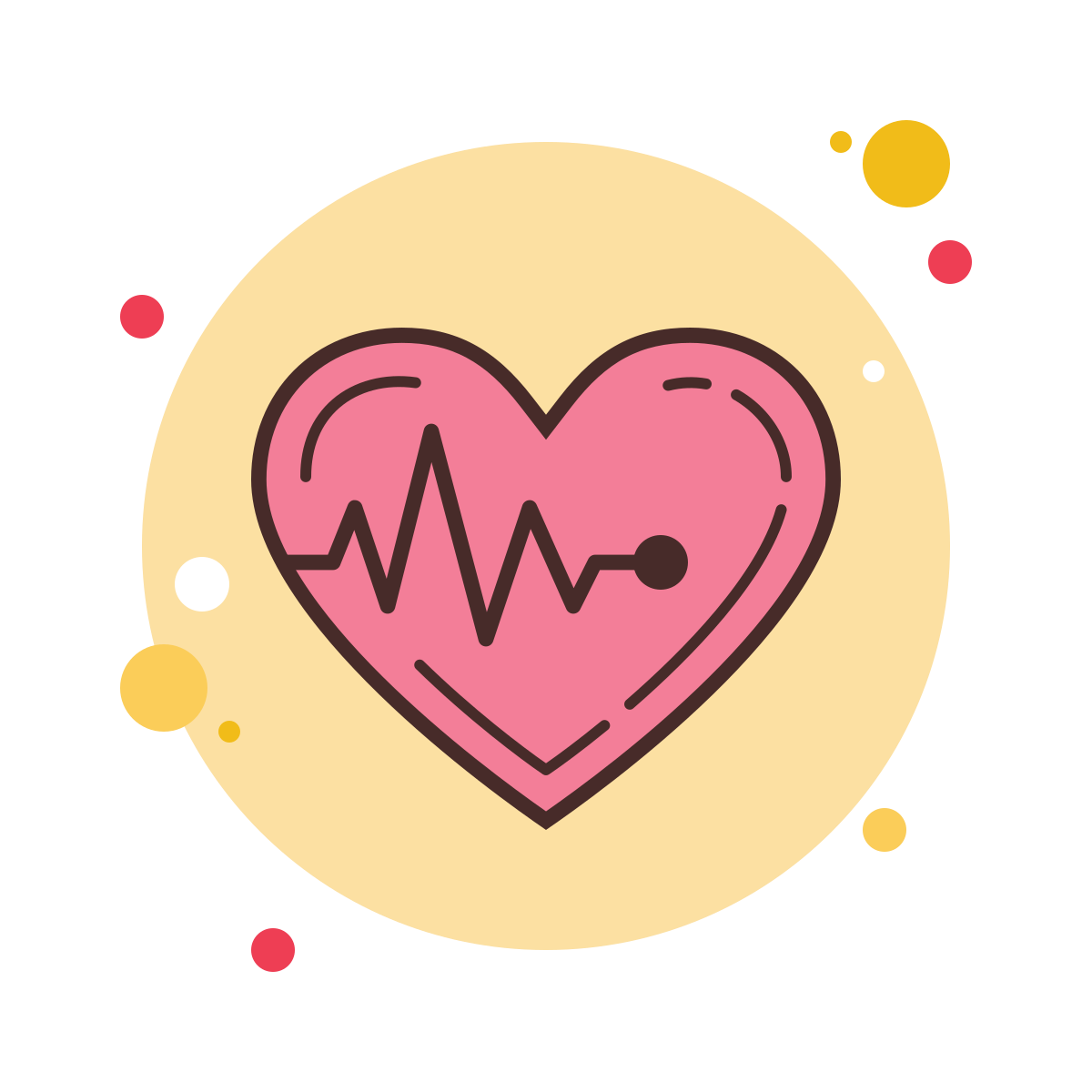 bubbles style heart with pulse icon