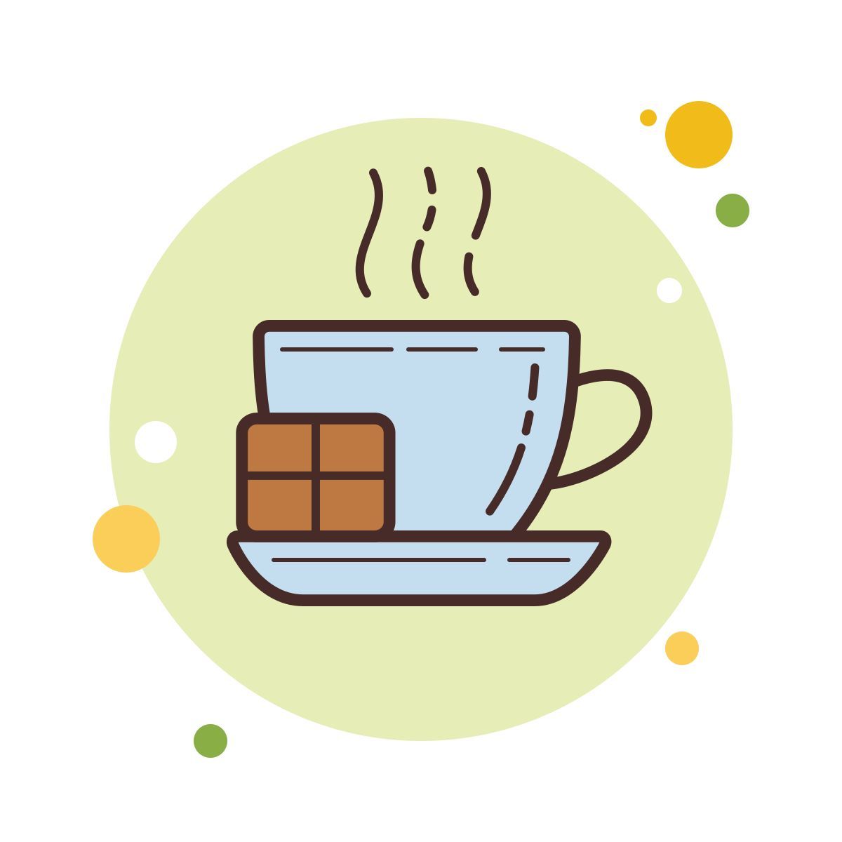 bubbles style hot chocolate icon