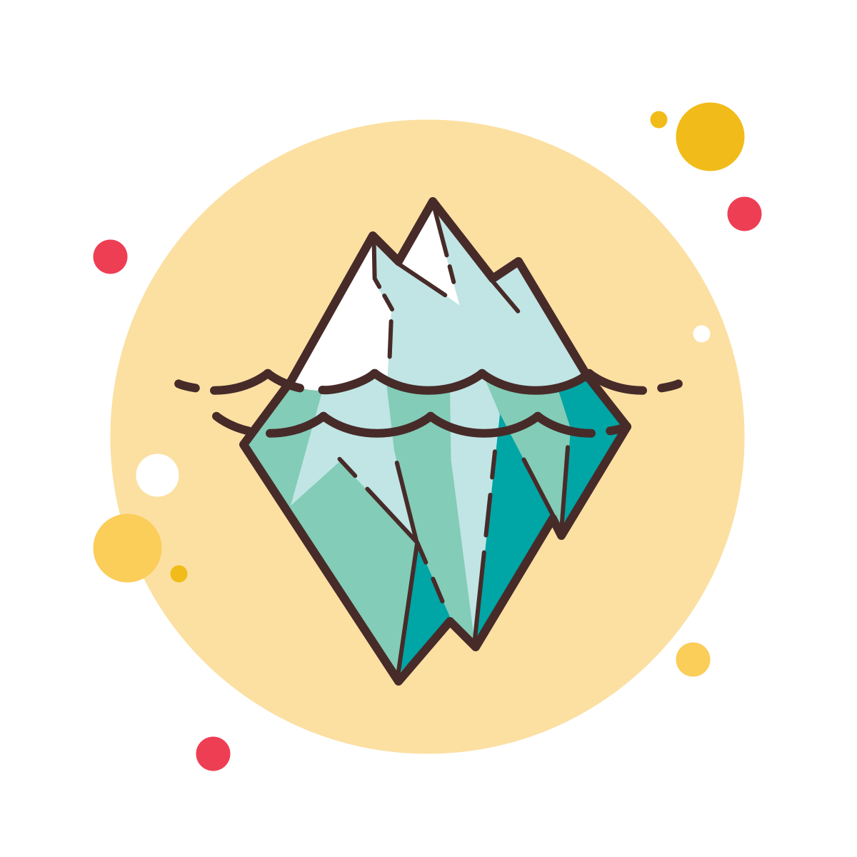 bubbles style iceberg icon