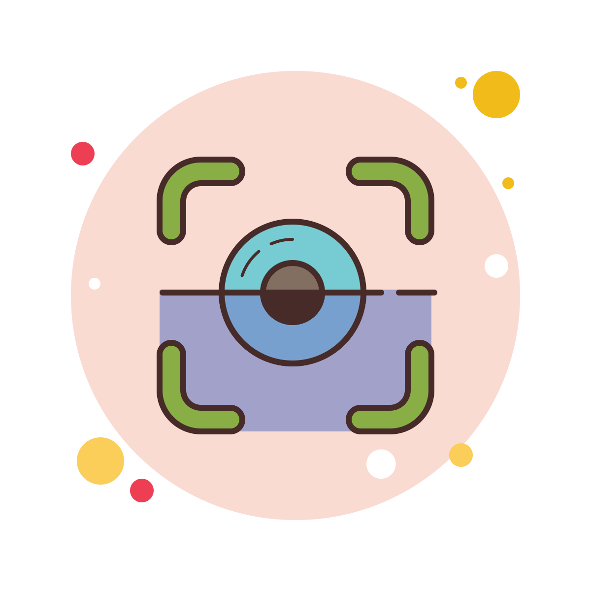bubbles style iris scan icon