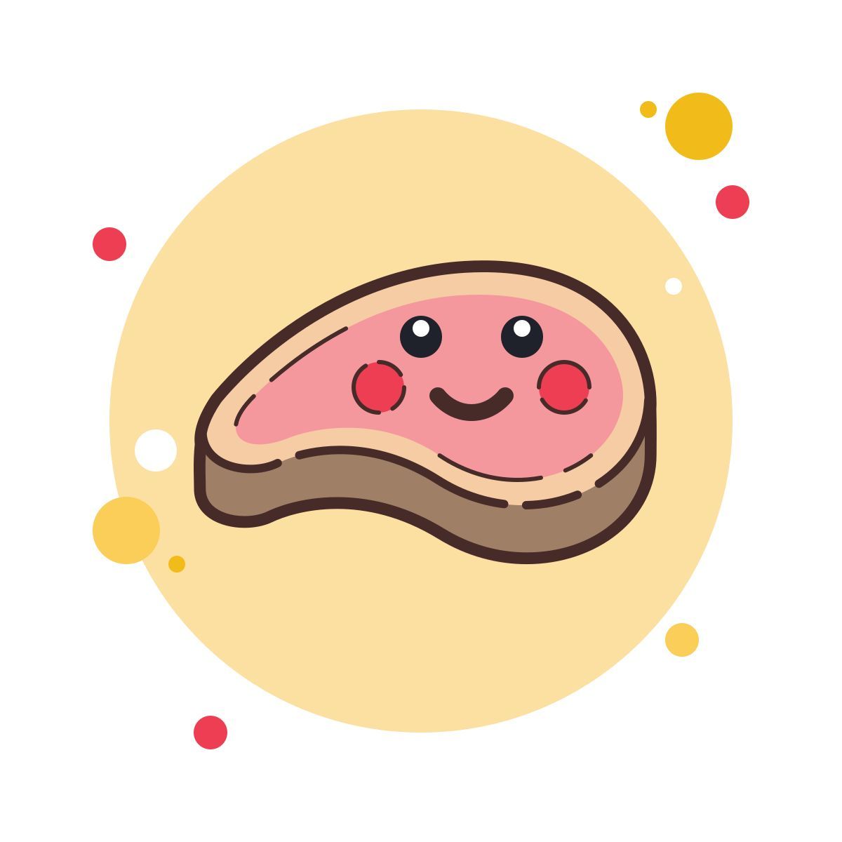 bubbles style kawaii steak icon