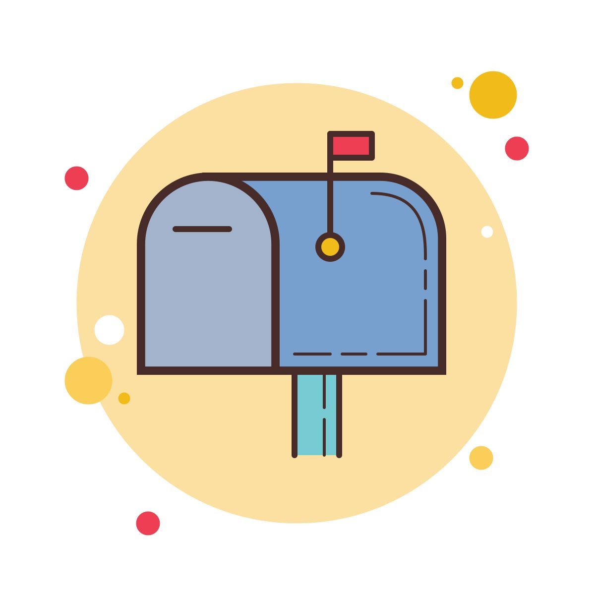 bubbles style cassetta postale chiusa bandiera sù icon