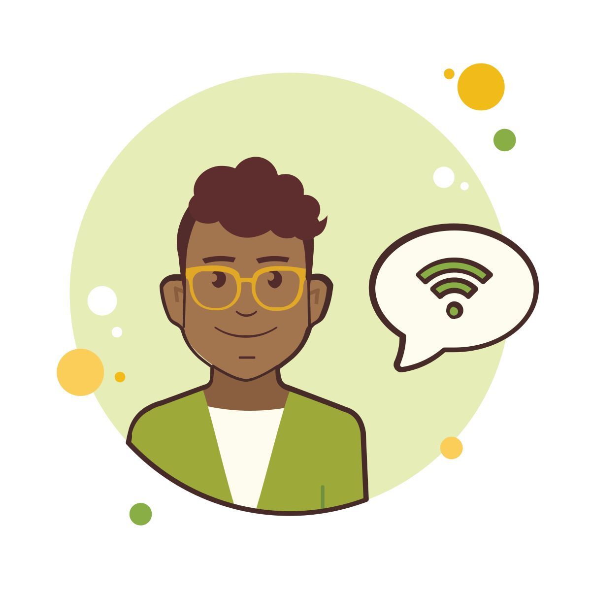 bubbles style 在黄色眼镜wi fi的人 icon