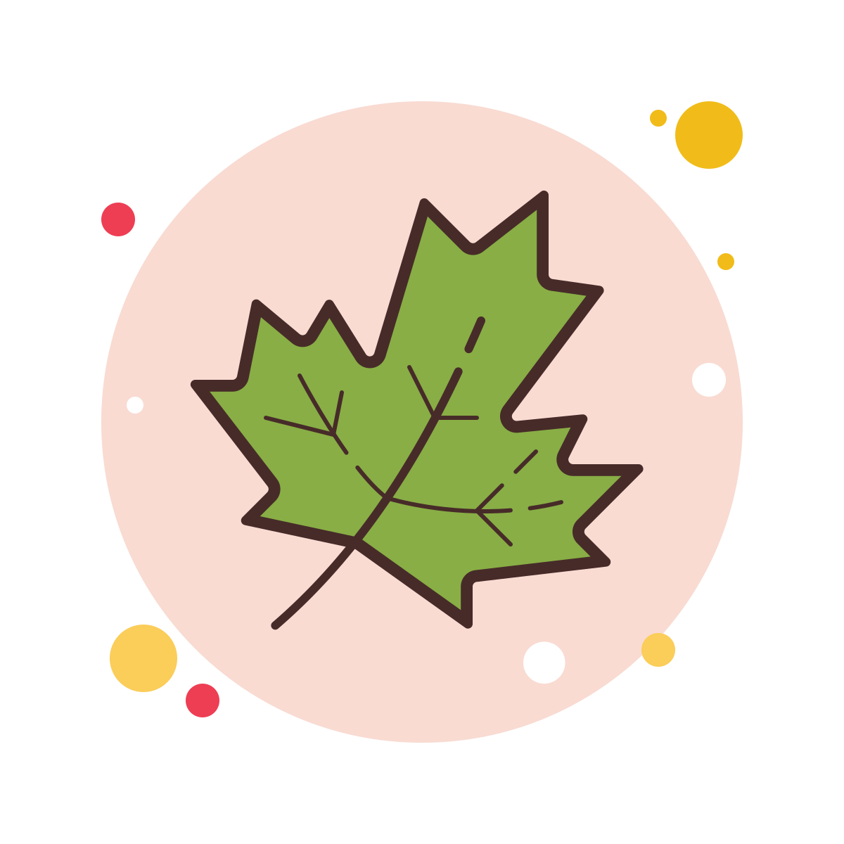 bubbles style maple leaf icon