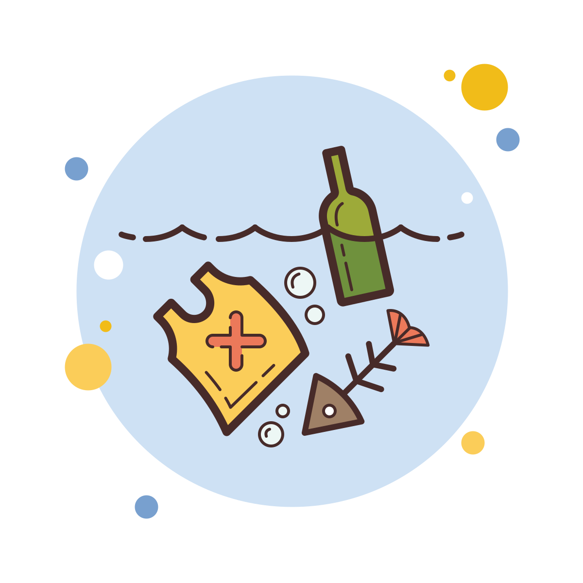 bubbles style marine polution icon