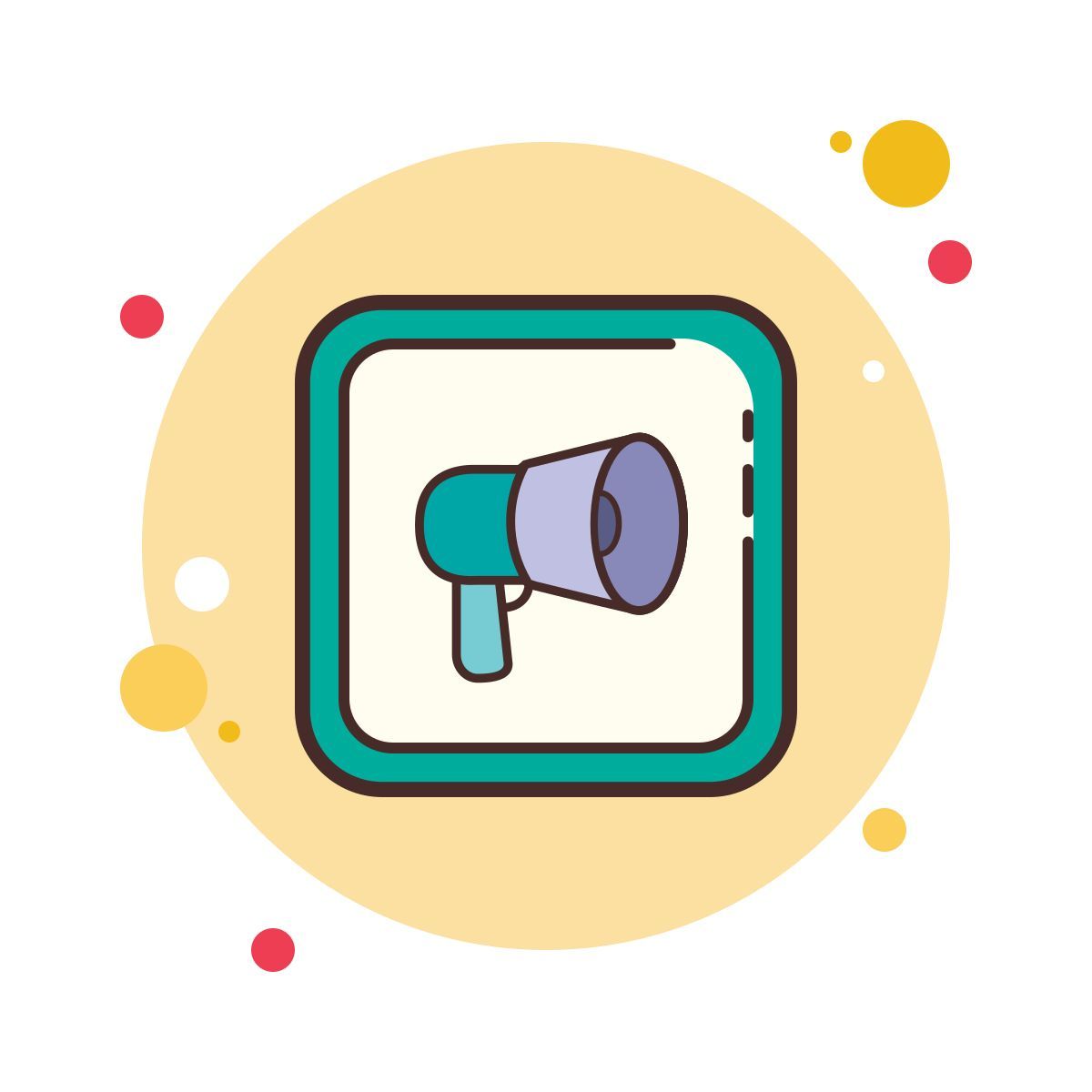 bubbles style megaphone icon
