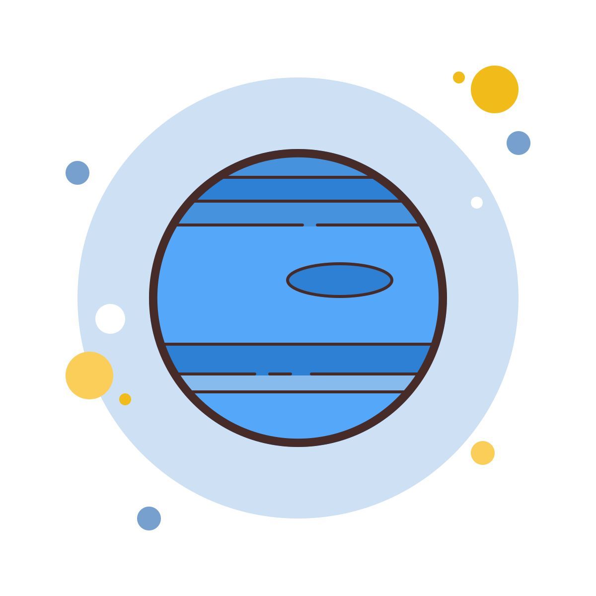 bubbles style planet neptun icon