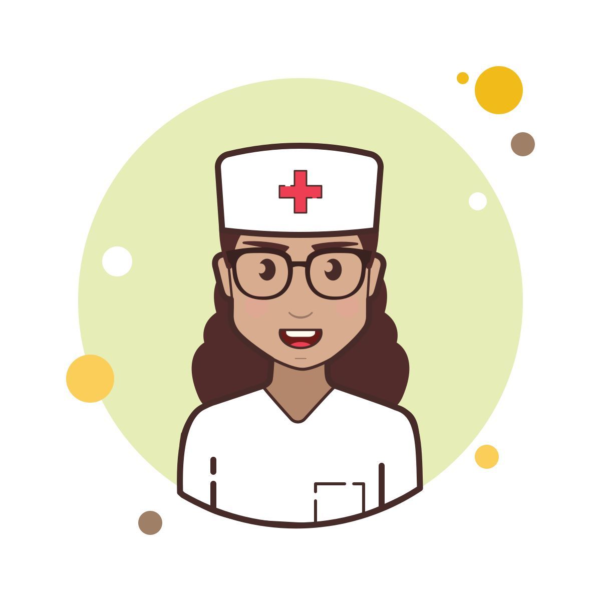 bubbles style 간호사 여성 icon