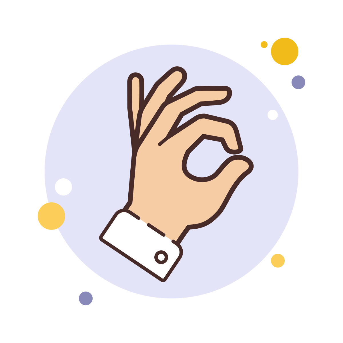 bubbles style ok hand icon